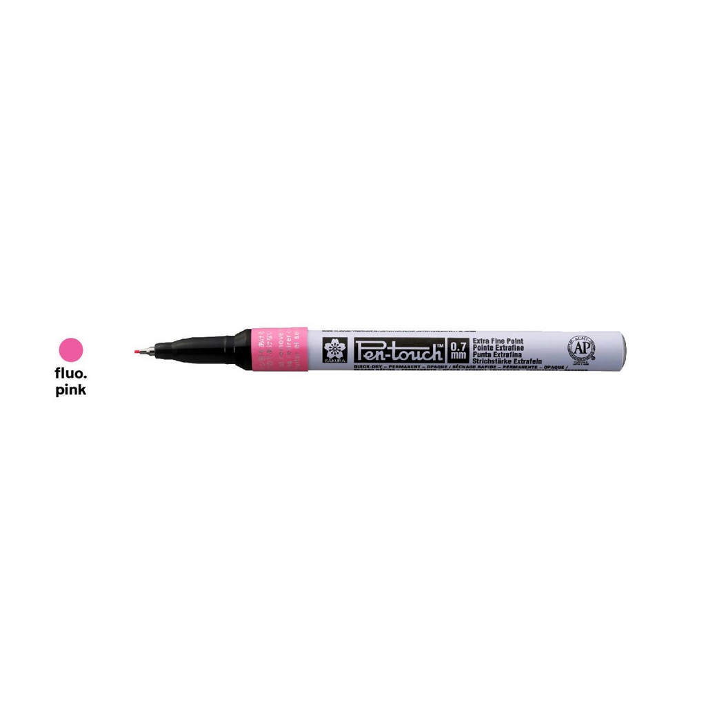 Sakura Pen-Touch Fluorescent Colour Marker | Extra Fine 0.7mm | Pink
