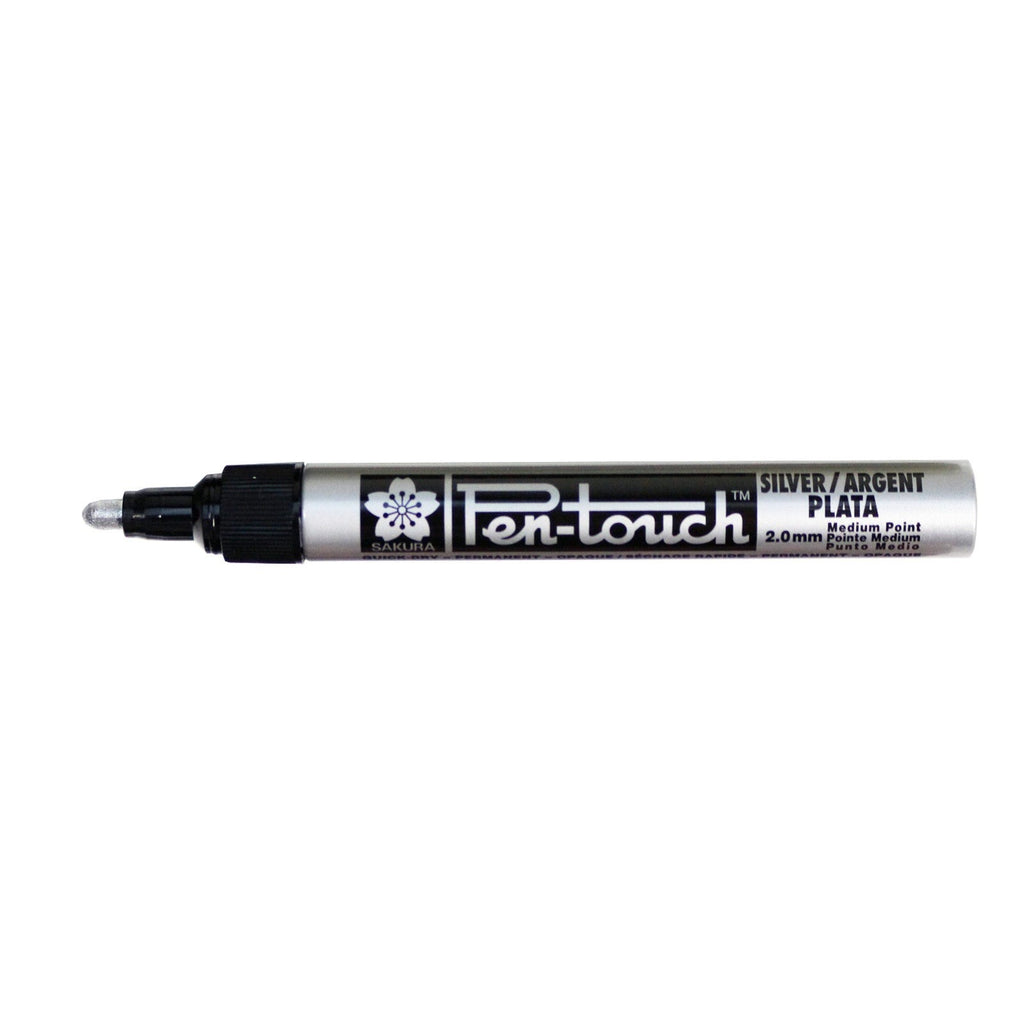 Sakura Pen-Touch Medium 2.0mm Permanent Marker - Silver