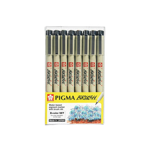 Sakura Pigma Brush Set | Pack of 8 Colour Pens