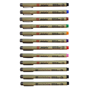 Sakura Pigma Micron + Brush | Set of 12 Pens