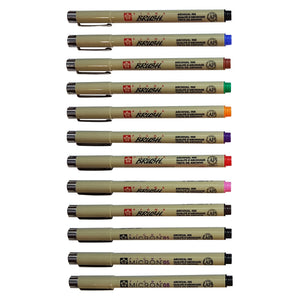 Sakura Pigma Micron + Brush | Set of 12 Pens