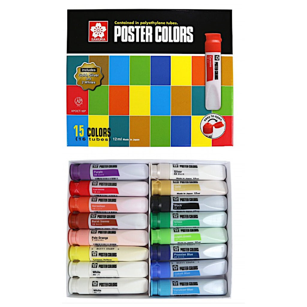Sakura Poster Colour 12ml - 15 Colour Set