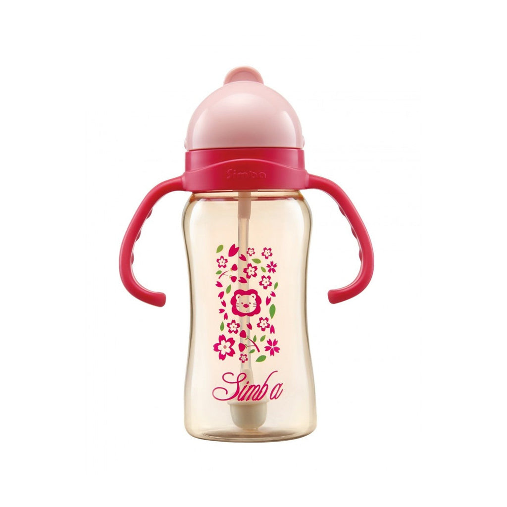 Simba PPSU Training Cup Straw Bottle | Pink Cherry Blossoms