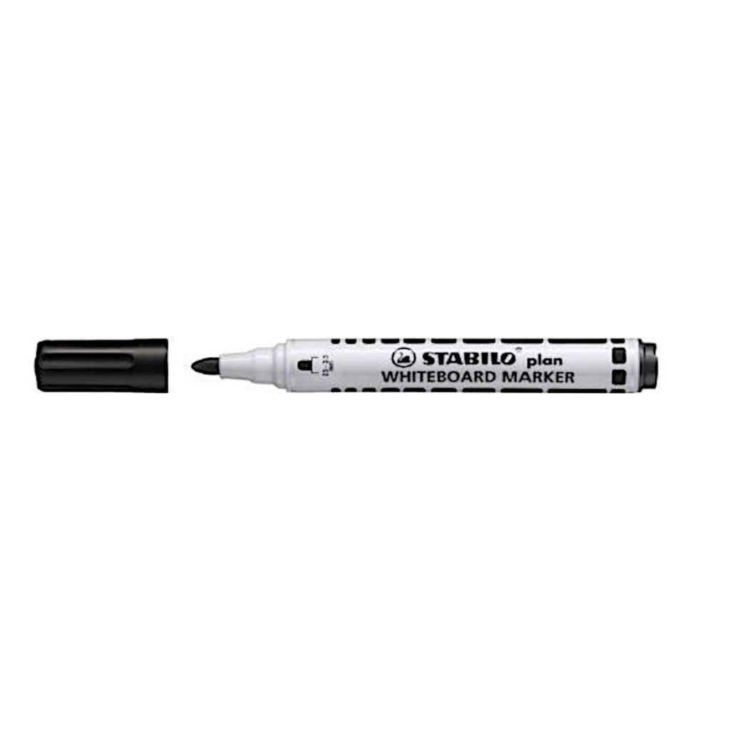 Stabilo Plan Whiteboard Marker - Bullet/Round Tip - Black