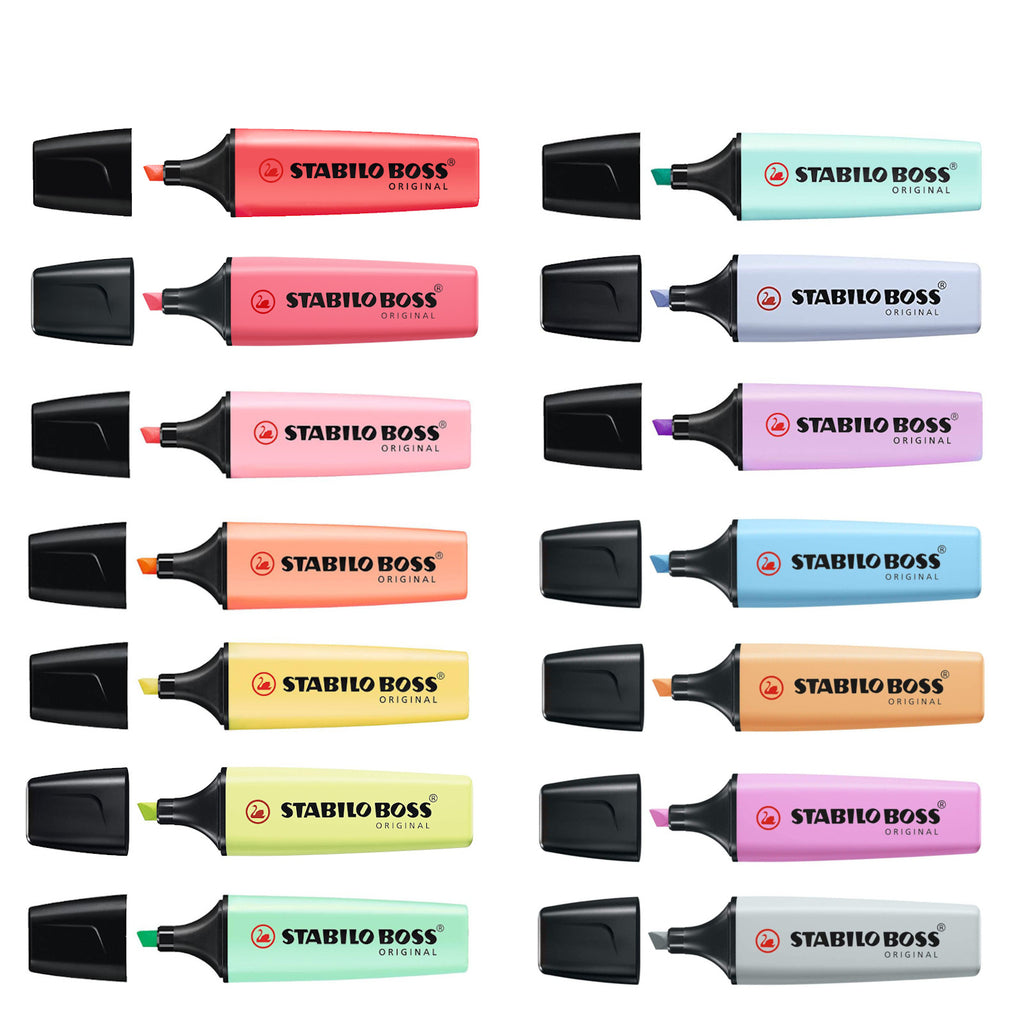 Stabilo Boss Original Fluorescent + Pastel Colour Highlighter - Pack of 23 Pens