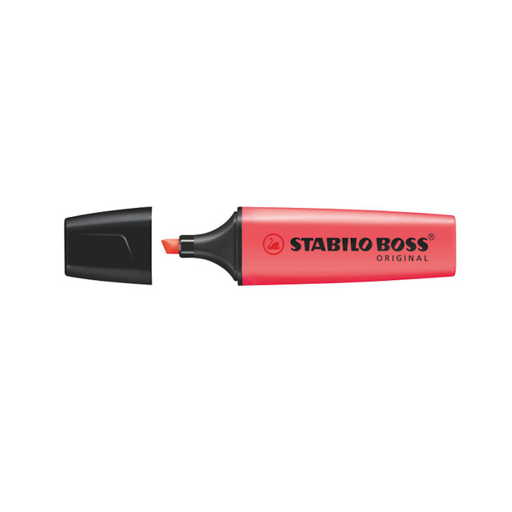 Stabilo Boss Original Fluorescent Colour Highlighter - Red