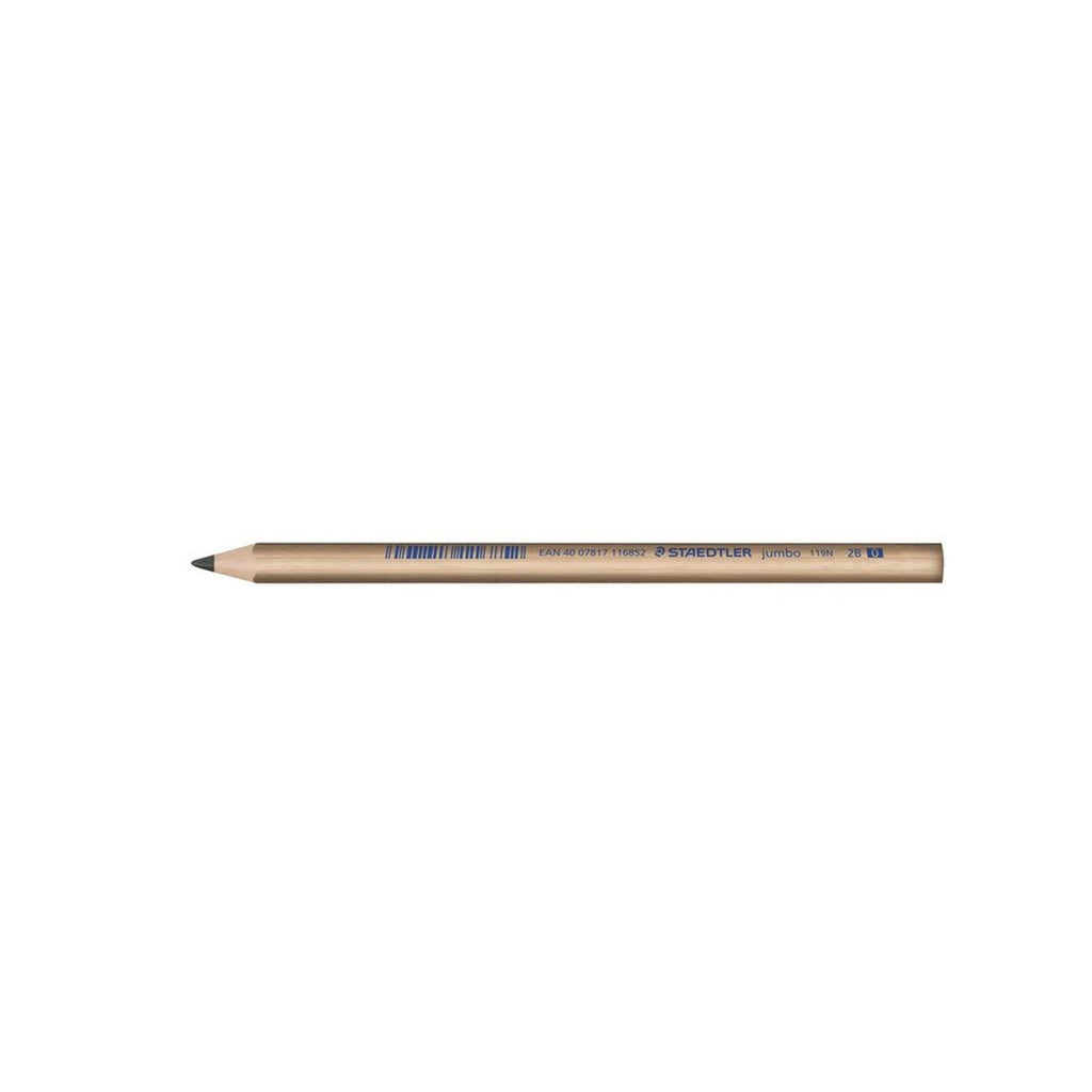 Staedtler 12 Jumbo Triangular 2B Pencils Natural Wood