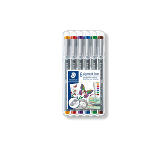 Staedtler Pigment Liner 6 Colour Fineliner | 0.5mm Pen Set