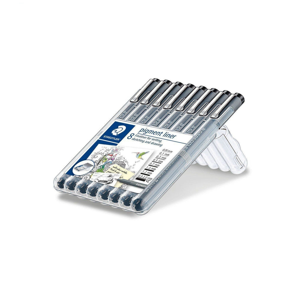 Staedtler Pigment Liner Fineliner 0.05mm - 2.0mm | 8 Pen Set