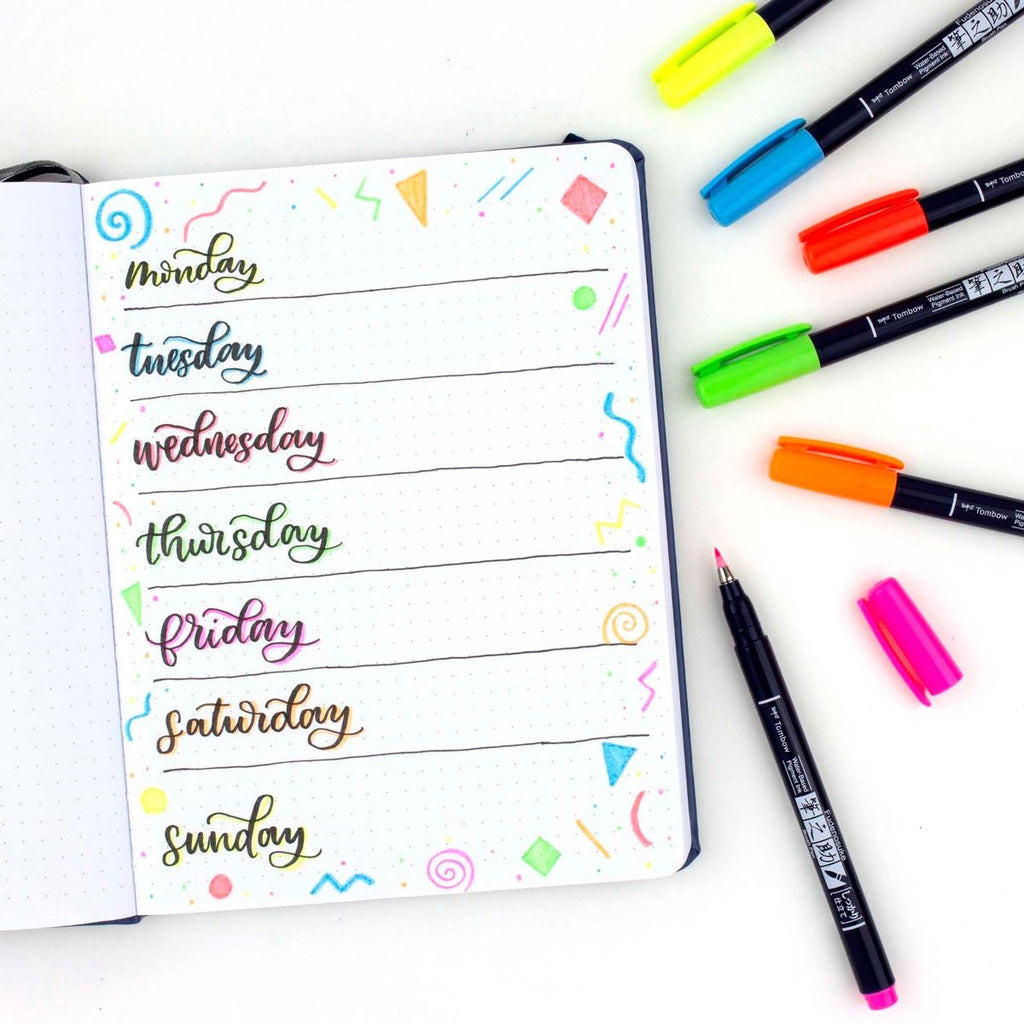 Tombow Fudenosuke Neon Colours