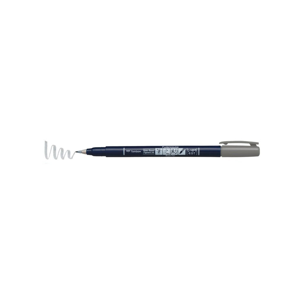 Tombow Fudenosuke Brush Pen - Hard Tip - Grey