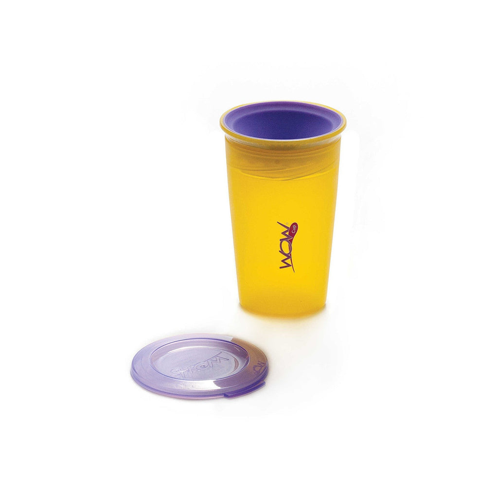 JUICY! WOW Cup for Kids Translucent Spill Free Tumblers - Yellow/Purple