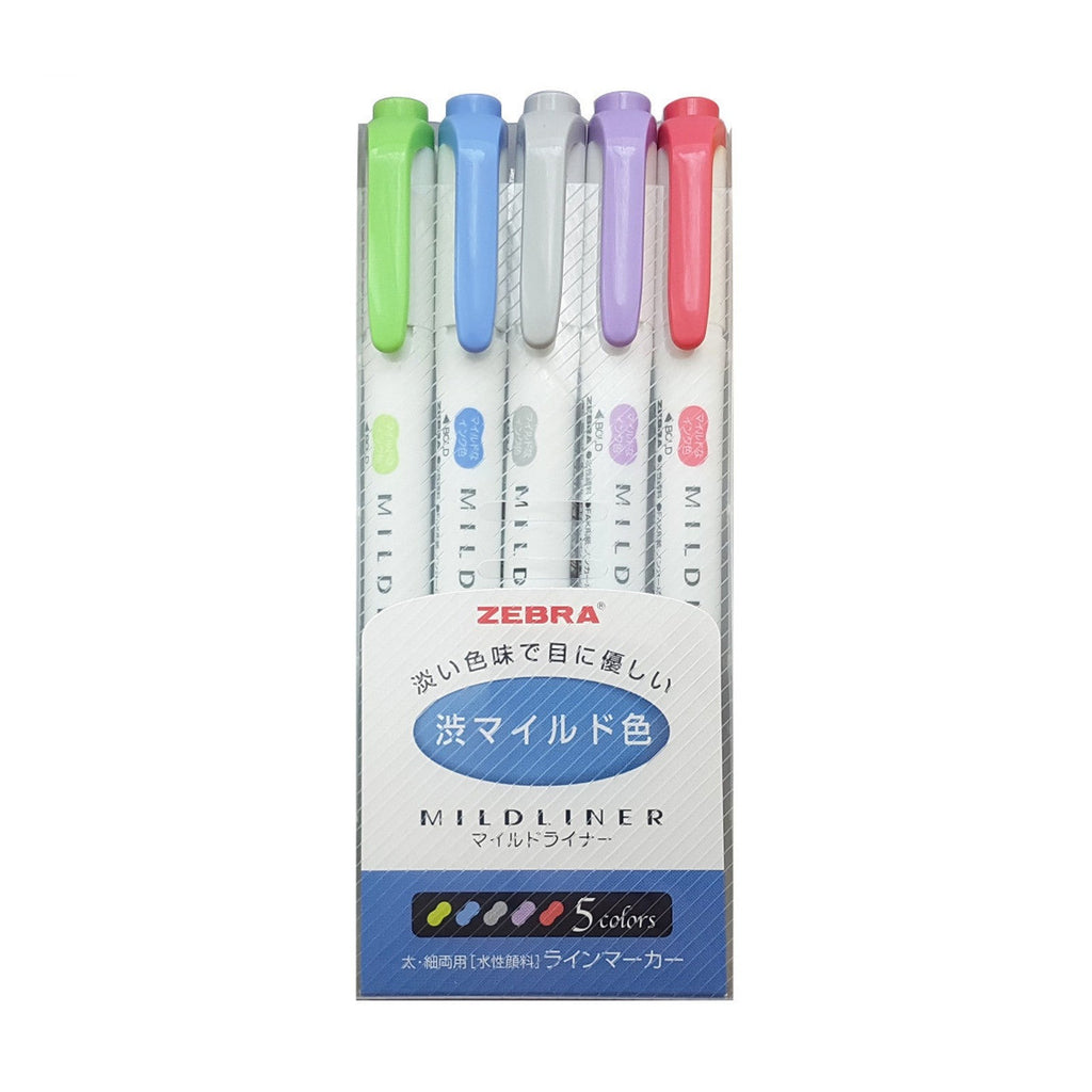 Zebra Mildliner Double Sided Highlighter - 5 Colour Set