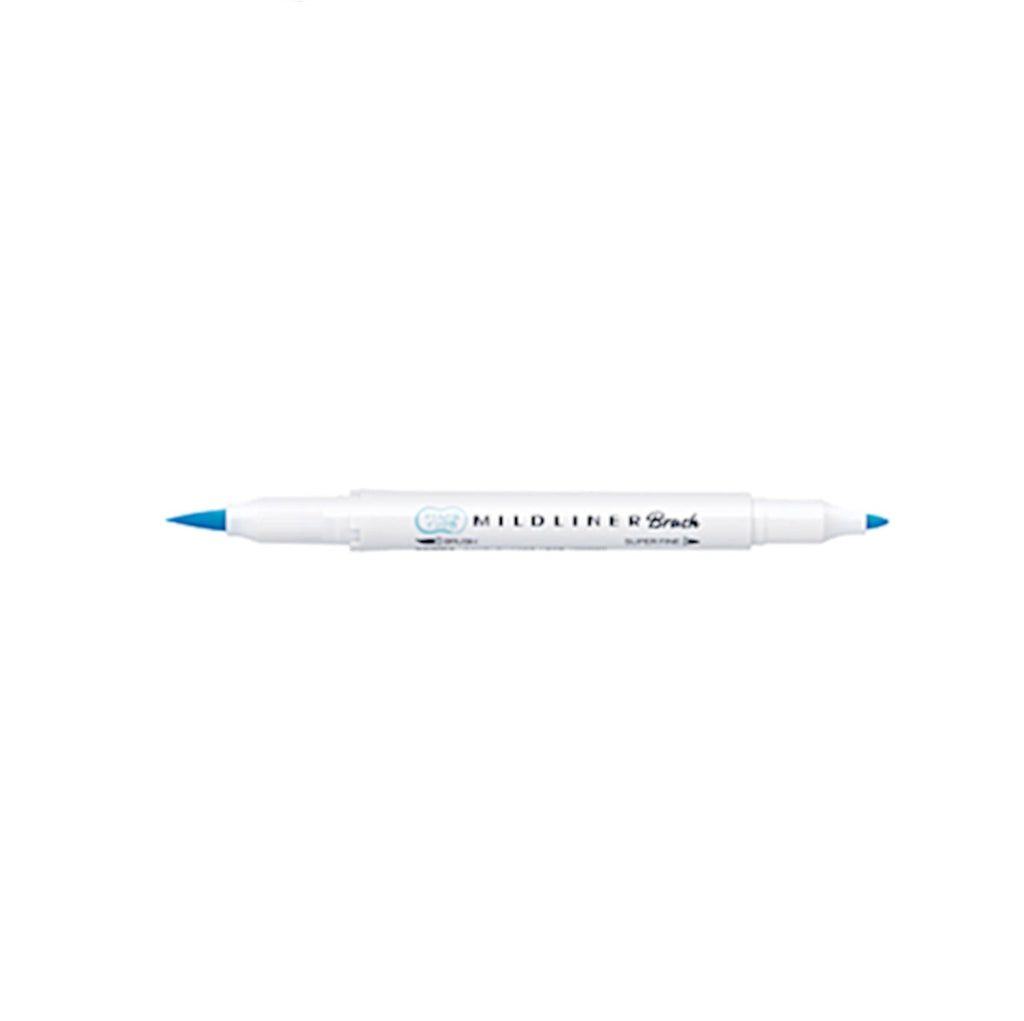 Zebra Mildliner Brush | Double Sided Highlighter | Mild Blue