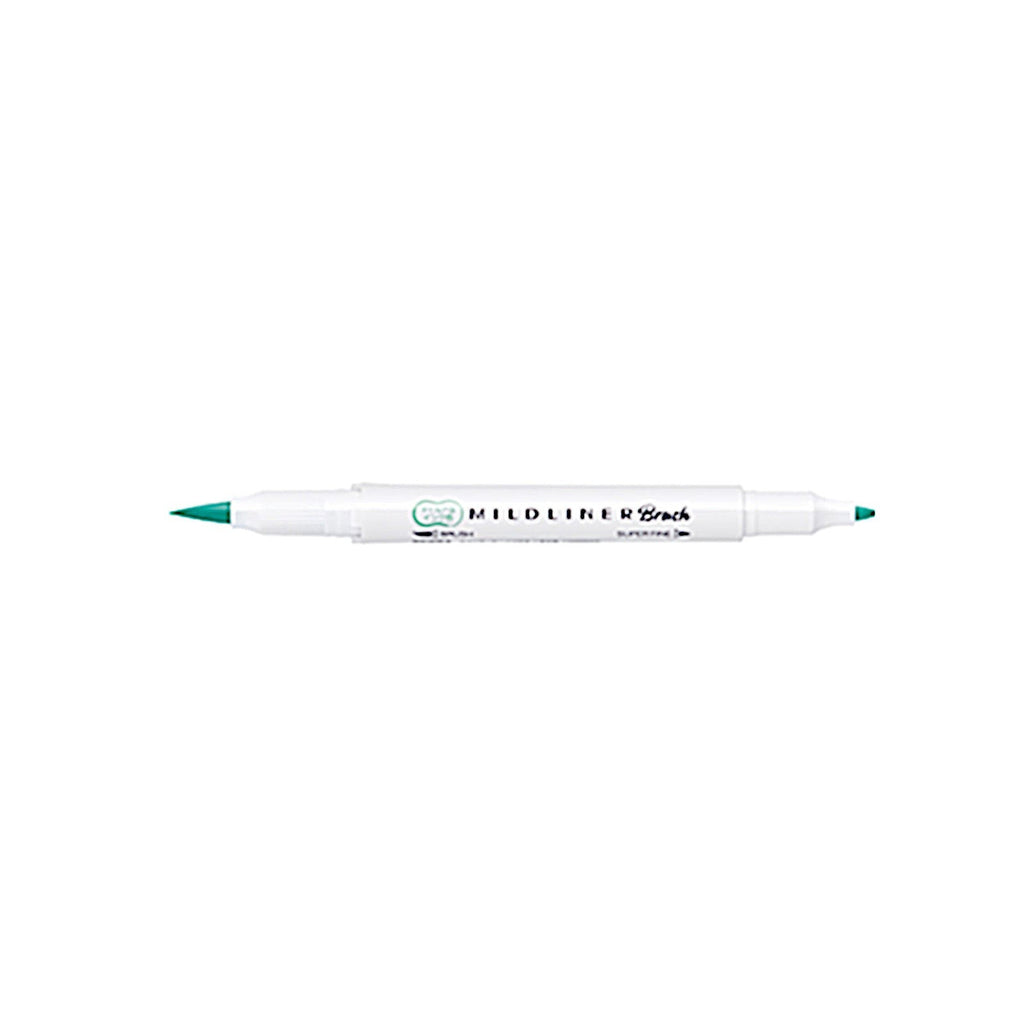 Zebra Mildliner Brush | Double Sided Highlighter | Mild Blue Green
