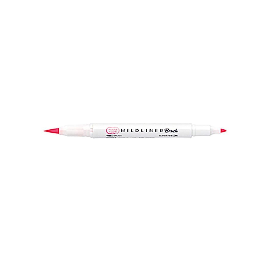 Zebra Mildliner Brush | Double Sided Highlighter | Mild Pink