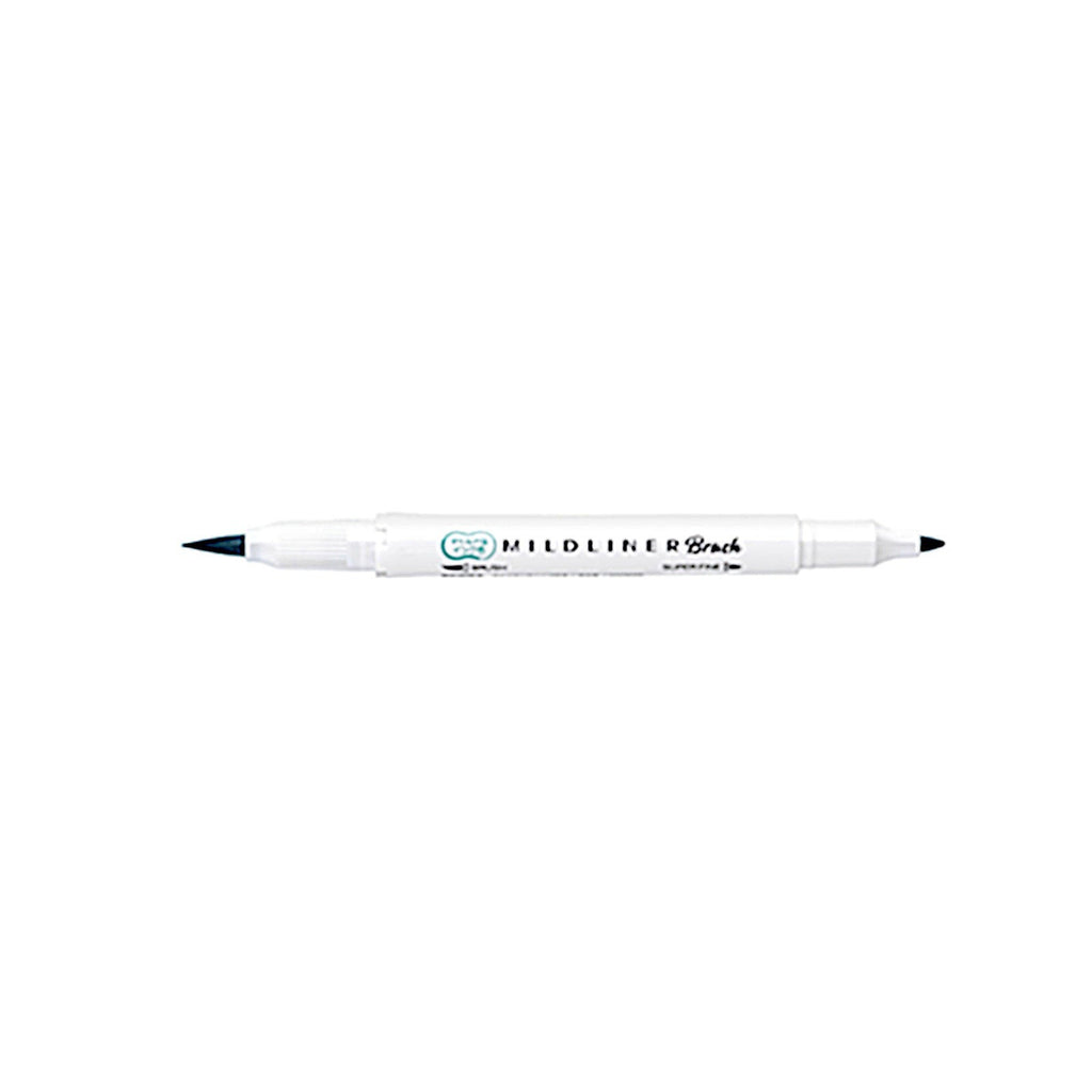 Zebra Mildliner Brush | Double Sided Highlighter | Mild Smoke Blue