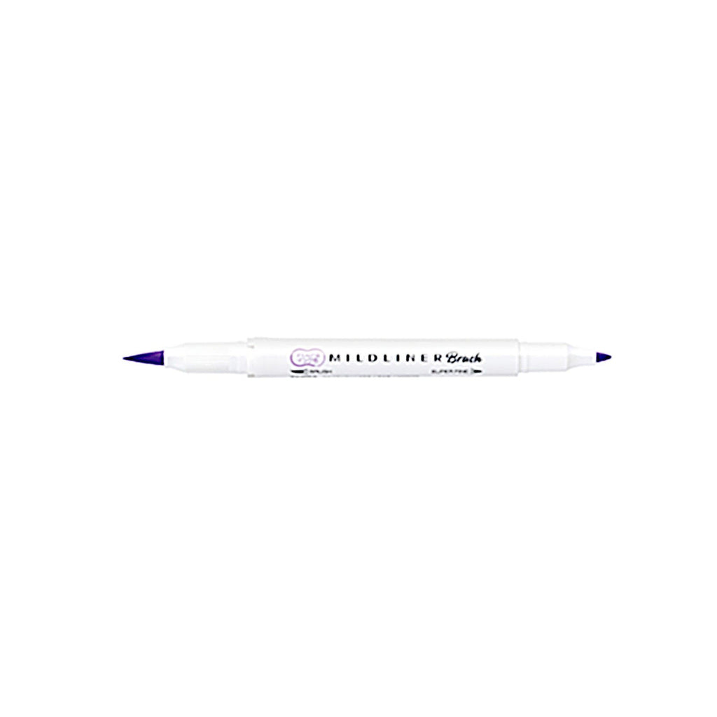 Zebra Mildliner Brush | Double Sided Highlighter | Mild Violet