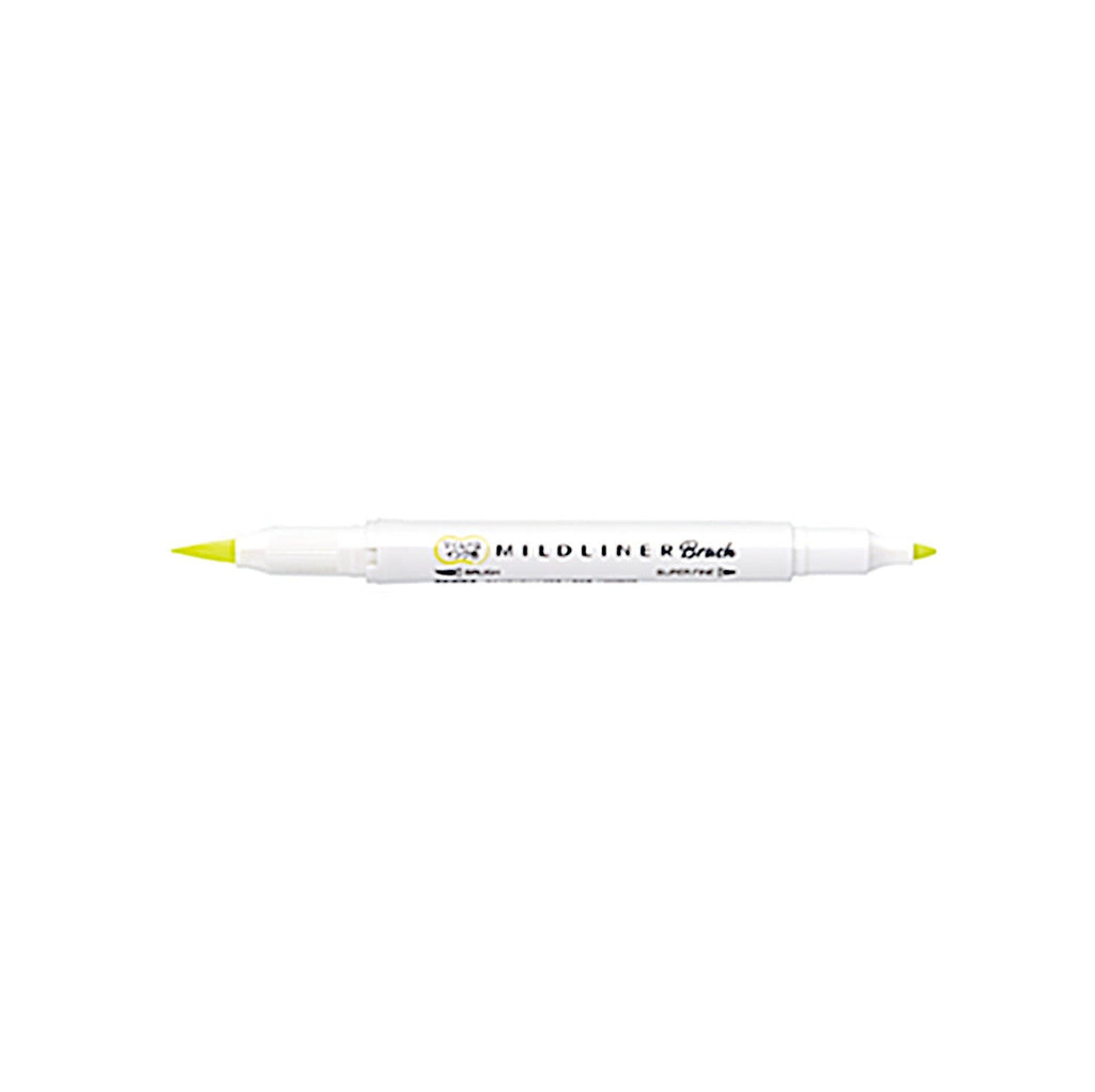 Zebra Mildliner Brush | Double Sided Highlighter | Mild Yellow