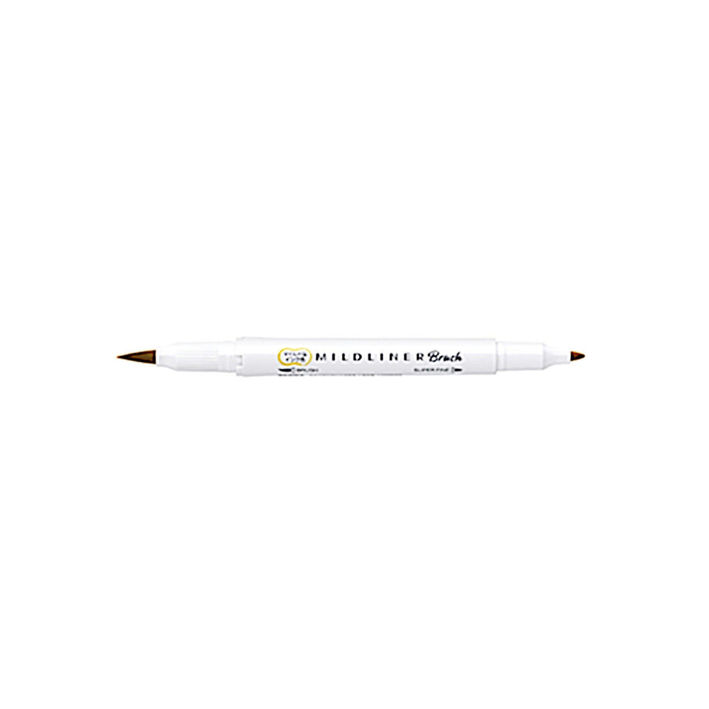 Zebra Mildliner Brush | Double Sided Highlighter | Mild Gold