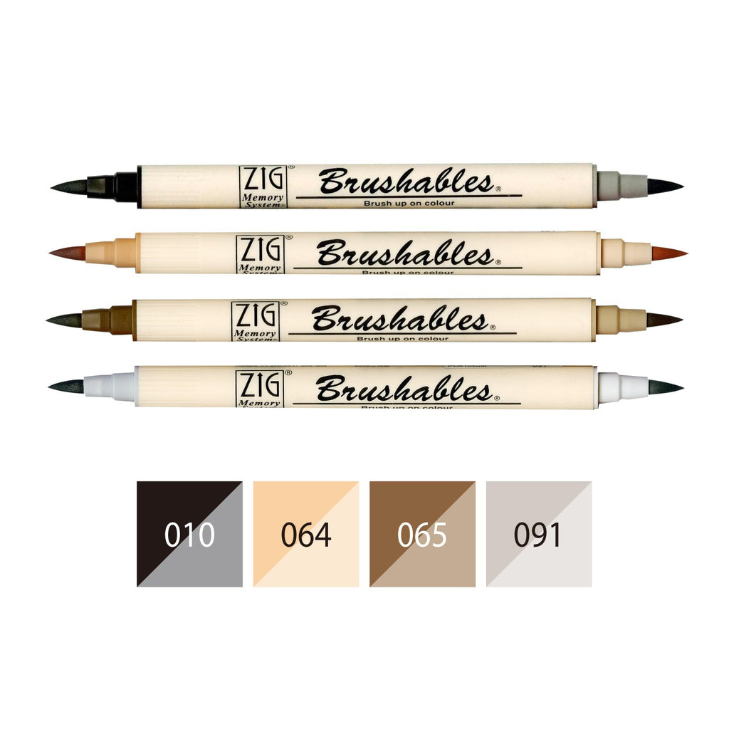 Kuretake Memory System Brushable Pen | Brown Set