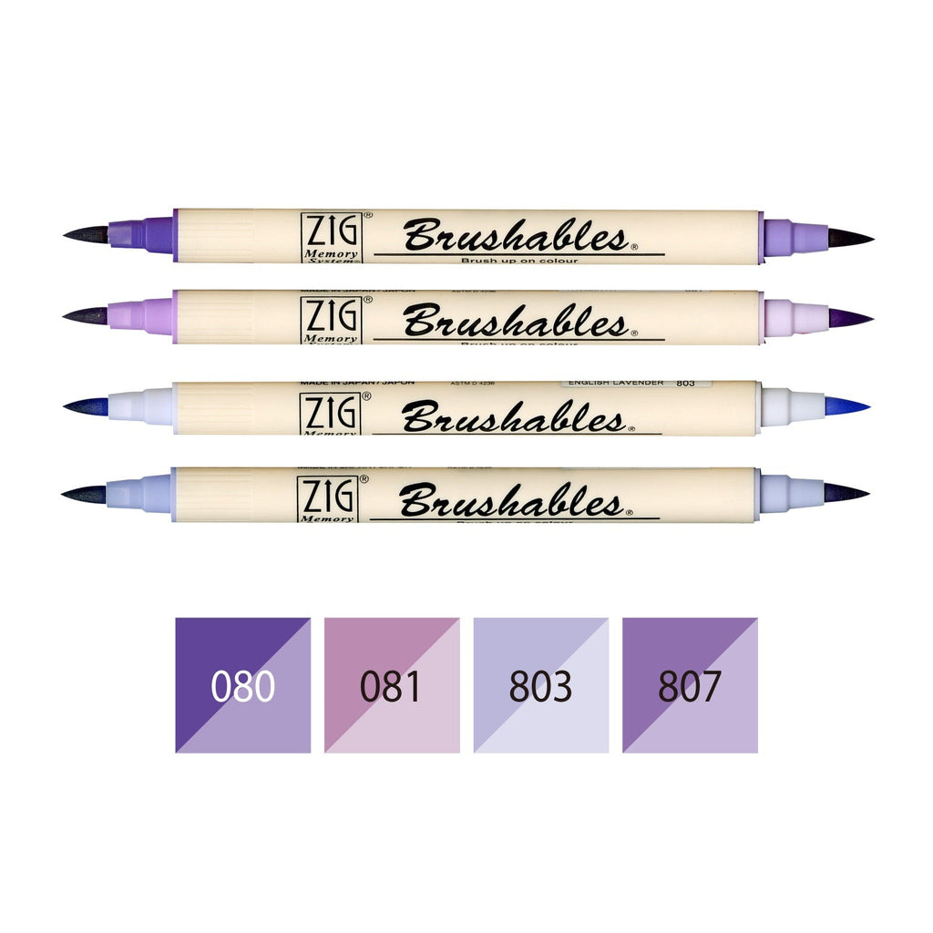 Kuretake Memory System Brushable Pen | Purple Set