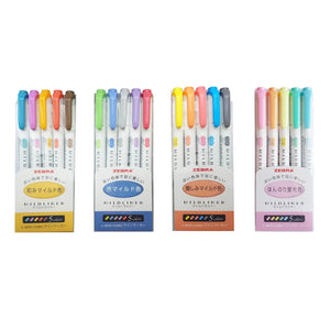 Zebra Mildliner Double Sided Highlighter - 5 Colour Set