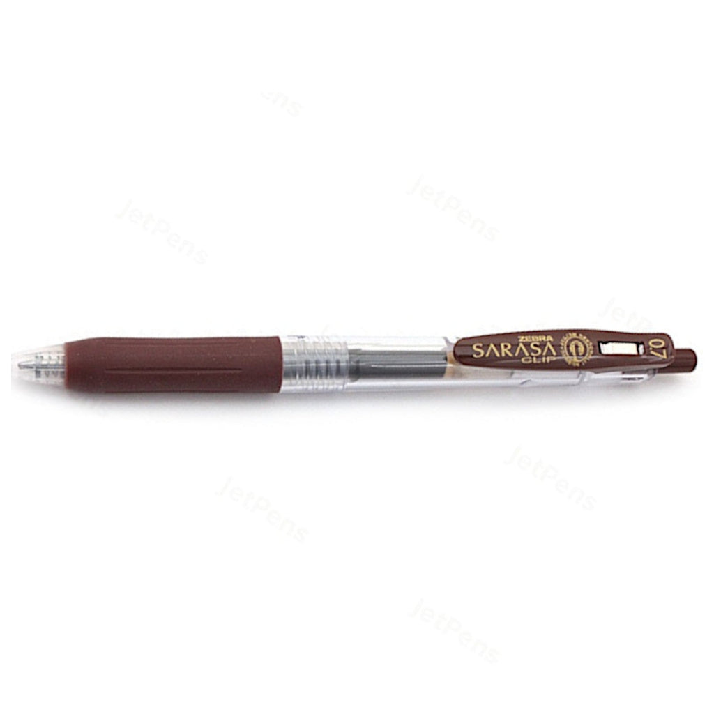 Zebra Sarasa Push Clip | 0.7mm Gel Ink Pen - Brown