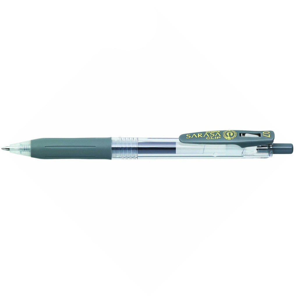 Zebra Sarasa Push Clip | 0.7mm Gel Ink Pen - Gray