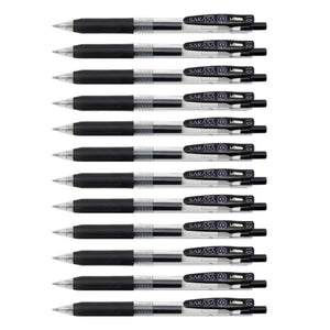 Zebra Sarasa Push Clip Retractable Gel Ink Pen 1.0mm - 12pens - Black
