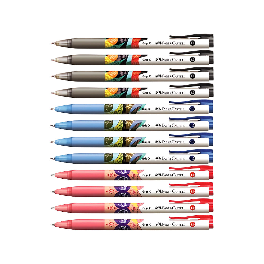 12pcs Faber Castell Grip X10 Ball Point Pens 1.0mm