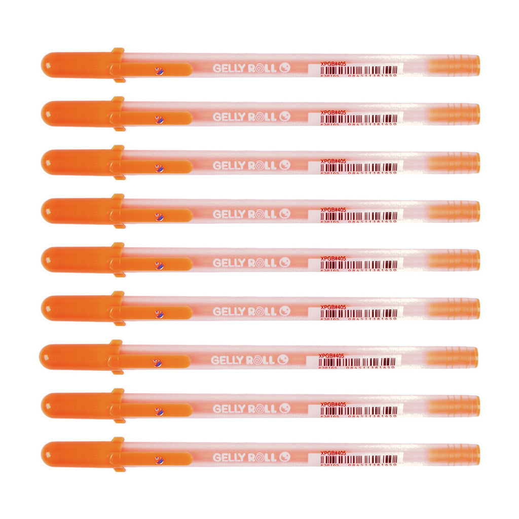 9pcs Sakura Gelly Roll 1.0mm Moonlight Pen | Fluorescent Orange