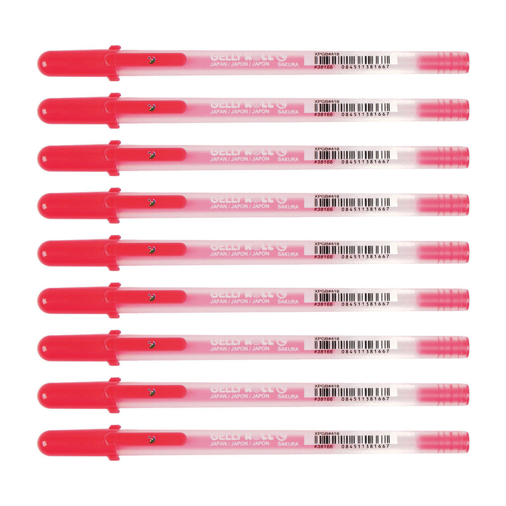 9pcs Sakura Gelly Roll 1.0mm Moonlight Pen | Fluorescent Vermilion