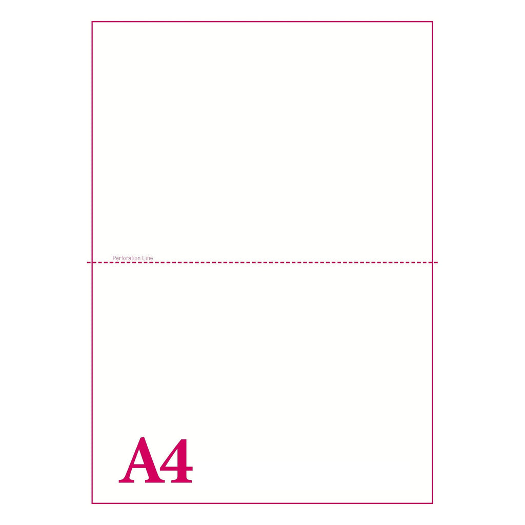 Plain A4 Paper with Centre Perforation - 80GSM 100pcs