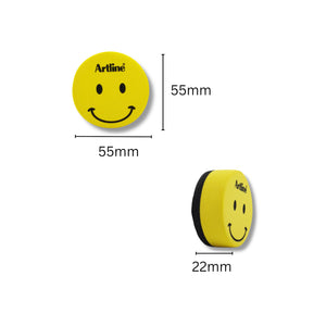 Artline Whiteboard Small Magnetic Eraser Smiley Face - Yellow