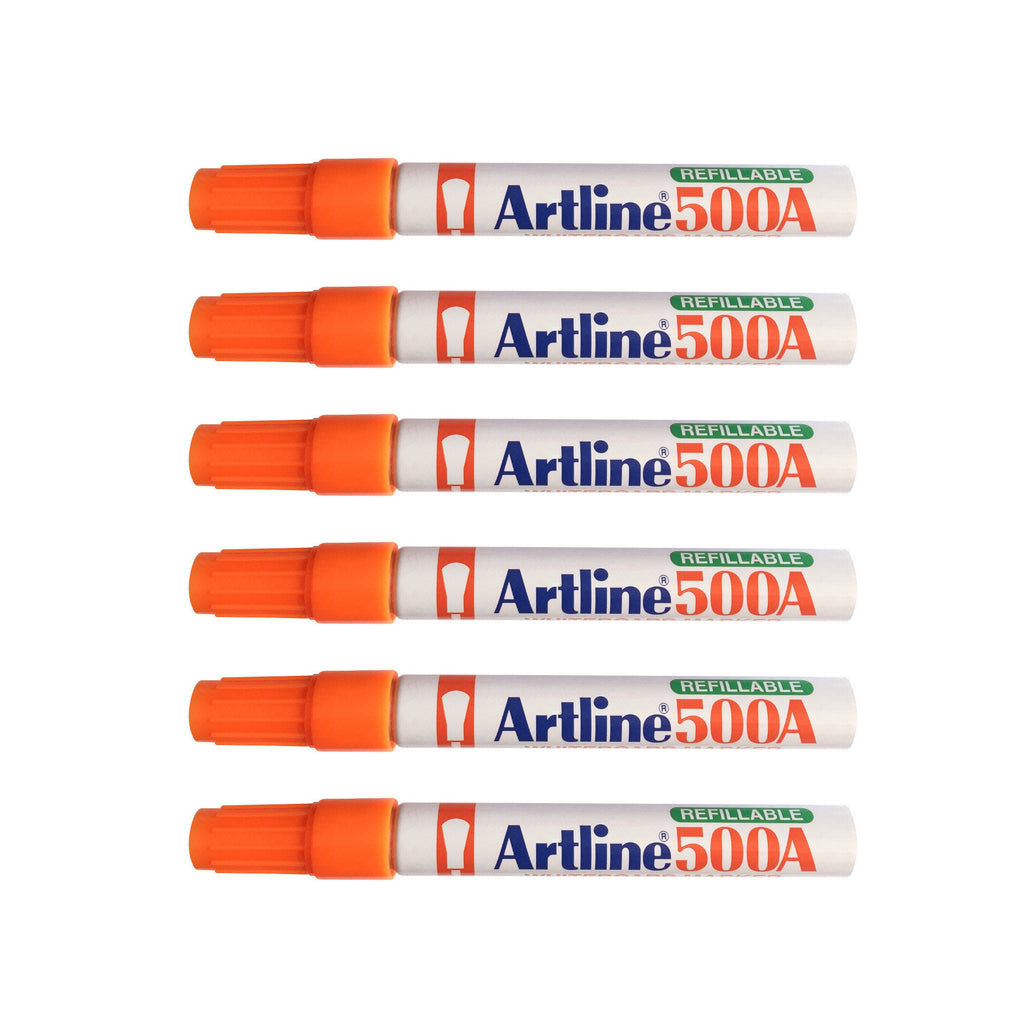 Artline 500A Whiteboard Marker 6 pcs - Orange