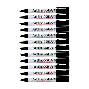 12pcs Artline 550A Whiteboard Marker 1.2mm - Black