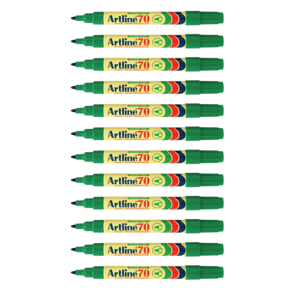 12pcs Artline 70 High Performance Permanent Marker | Green
