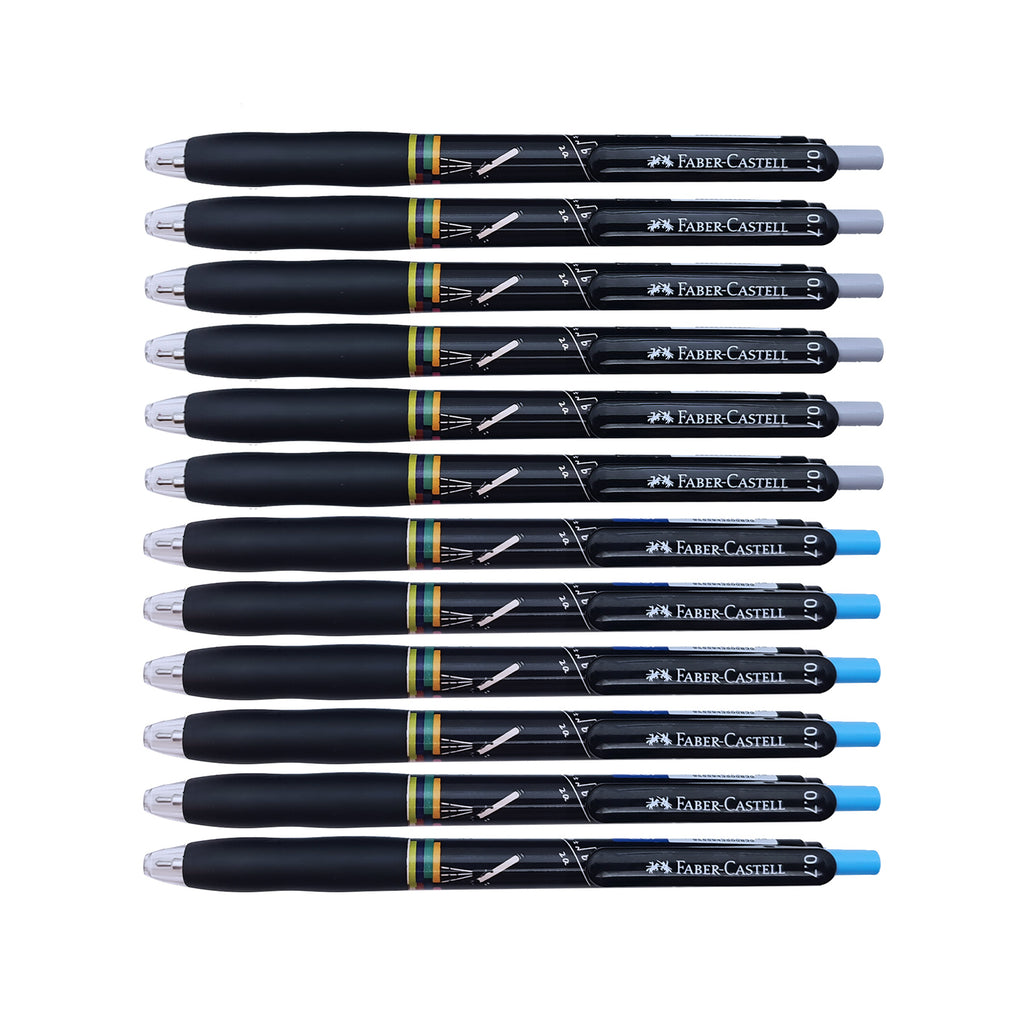 12pcs Faber Castell Arte Gel Ink Pen | Astro Series | 0.7mm Black & Blue