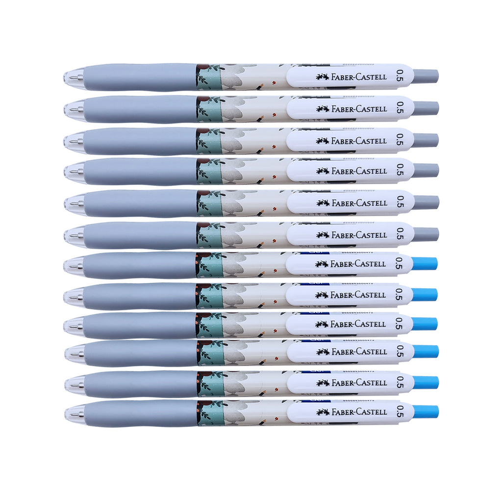 12pcs Faber Castell Arte Gel Ink Pen - Paint Series | Black Blue 0.5mm