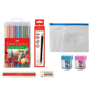 Back to School Starter Kit C | Pastel Blue & Pastel Pink Sharpener