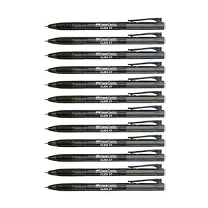 12pcs Faber Castell Click X7 Retractable Ball Point Pen 0.7mm - Black