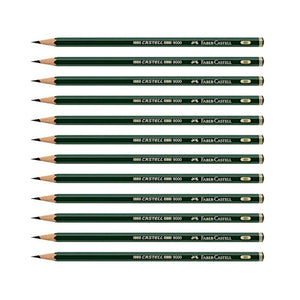 Faber Castell Graphite Pencil 9000 Black Lead - Pack of 12 Pencils