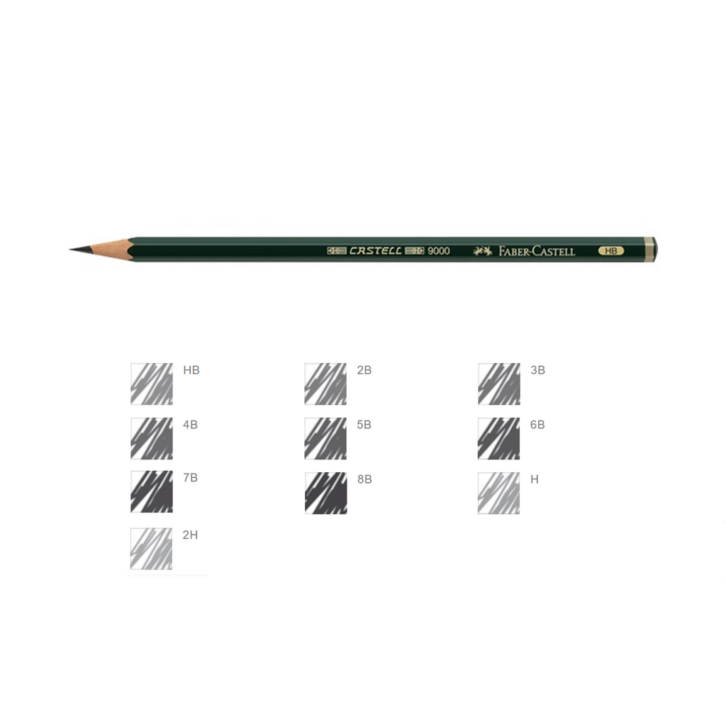 Faber Castell Graphite Pencil 9000 Black Lead - 1 Pencil