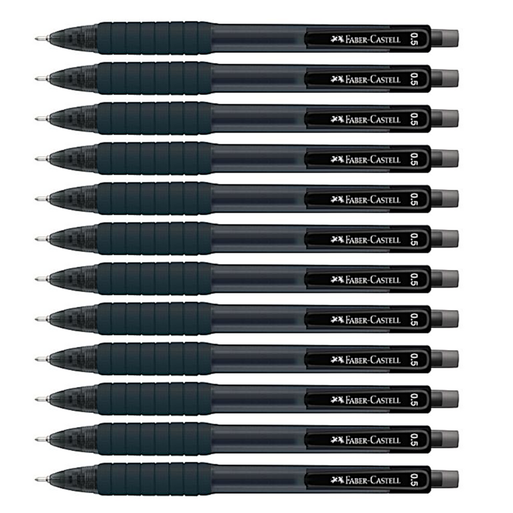 12pcs Faber Castell Fast Gel Z 0.5mm Pen - Black