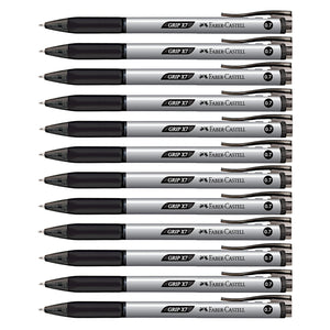 12pcs Faber Castell Grip X7 Ball Point Pens 0.7mm - Black