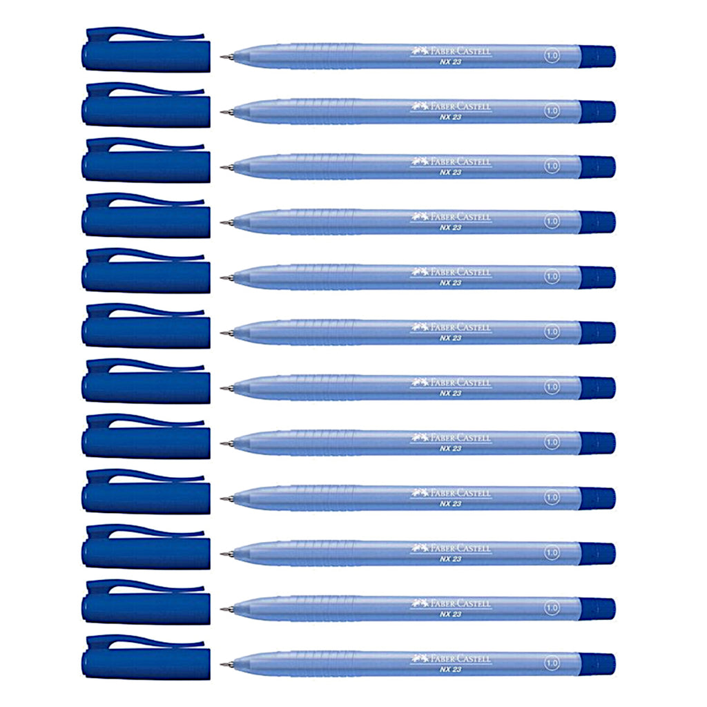 12pcs Faber Castell NX23 Ball Pen 1.0mm - Blue
