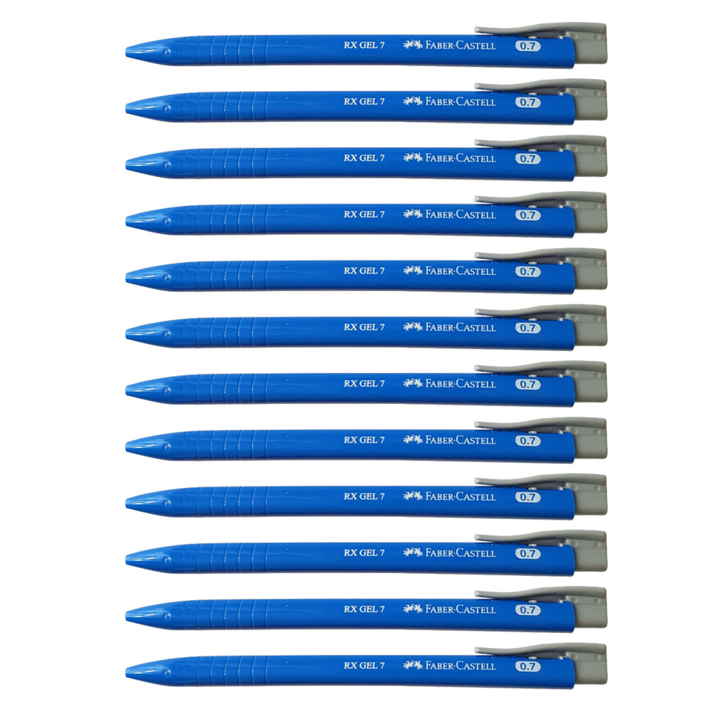 12pcs Faber Castell RX7 Gel Ink 0.7mm Pen - Blue