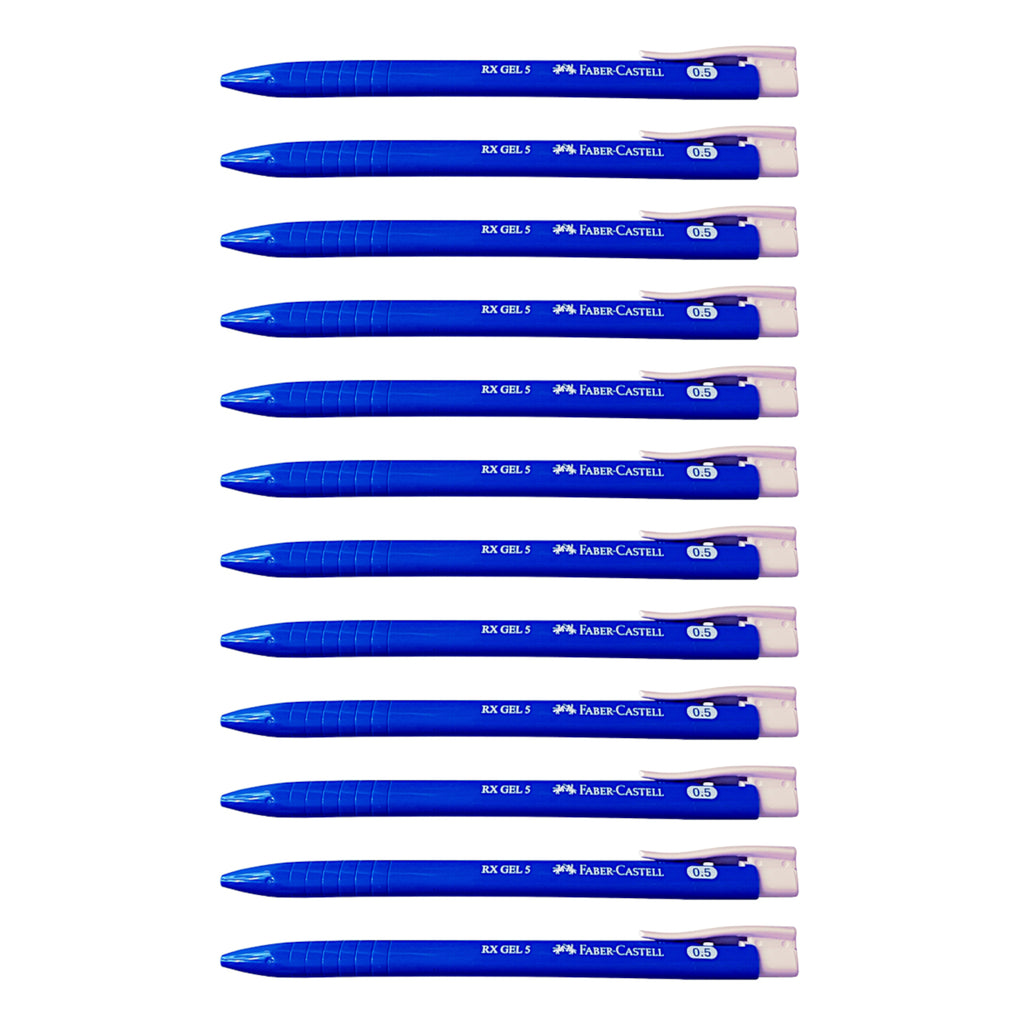 12pcs Faber Castell RX5 Gel Ink 0.5mm Pen - Blue