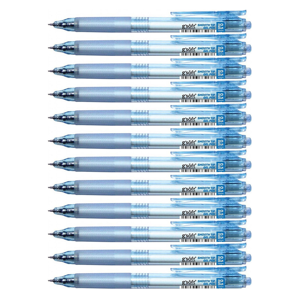 12pcs G'Soft ST5 Gel Ink Pen 0.5mm | Blue